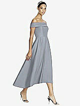 Front View Thumbnail - Platinum Studio Design 4513 Midi Off-the-Shoulder Bridesmaid Dress