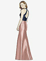 Rear View Thumbnail - Neu Nude & Midnight Navy Studio Design Collection 4514 Full Length Halter V-Neck Bridesmaid Dress