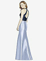 Rear View Thumbnail - Sky Blue & Midnight Navy Studio Design Collection 4514 Full Length Halter V-Neck Bridesmaid Dress