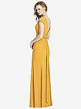 Front View Thumbnail - NYC Yellow Bateau-Neck Cap Sleeve Open-Back Trumpet Gown