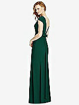 Front View Thumbnail - Hunter Green Bateau-Neck Cap Sleeve Open-Back Trumpet Gown