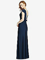 Front View Thumbnail - Midnight Navy Bateau-Neck Cap Sleeve Open-Back Trumpet Gown