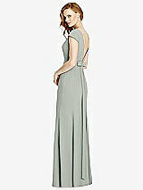 Front View Thumbnail - Willow Green Bateau-Neck Cap Sleeve Open-Back Trumpet Gown
