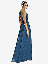 Rear View Thumbnail - Dusk Blue & Dark Nude Studio Design Bridesmaid Dress 4518