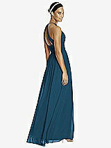 Rear View Thumbnail - Atlantic Blue & Dark Nude Studio Design Bridesmaid Dress 4518
