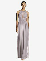 Front View Thumbnail - Cashmere Gray & Dark Nude Studio Design Bridesmaid Dress 4518
