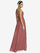Rear View Thumbnail - English Rose & Dark Nude Studio Design Bridesmaid Dress 4518