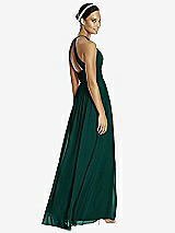 Rear View Thumbnail - Evergreen & Dark Nude Studio Design Bridesmaid Dress 4518
