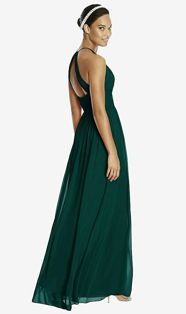 Back View - Evergreen & Dark Nude Studio Design Bridesmaid Dress 4518