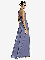 Rear View Thumbnail - French Blue & Dark Nude Studio Design Bridesmaid Dress 4518