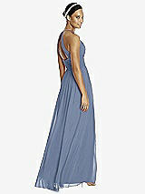 Rear View Thumbnail - Larkspur Blue & Dark Nude Studio Design Bridesmaid Dress 4518