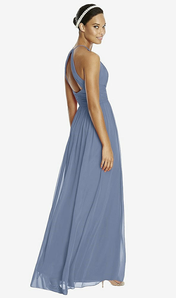 Back View - Larkspur Blue & Dark Nude Studio Design Bridesmaid Dress 4518