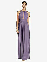 Front View Thumbnail - Lavender & Dark Nude Studio Design Bridesmaid Dress 4518