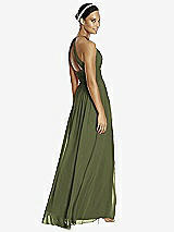 Rear View Thumbnail - Olive Green & Dark Nude Studio Design Bridesmaid Dress 4518