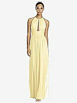Front View Thumbnail - Pale Yellow & Dark Nude Studio Design Bridesmaid Dress 4518