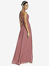 Rear View Thumbnail - Rosewood & Dark Nude Studio Design Bridesmaid Dress 4518