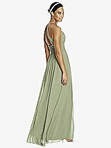 Rear View Thumbnail - Sage & Dark Nude Studio Design Bridesmaid Dress 4518
