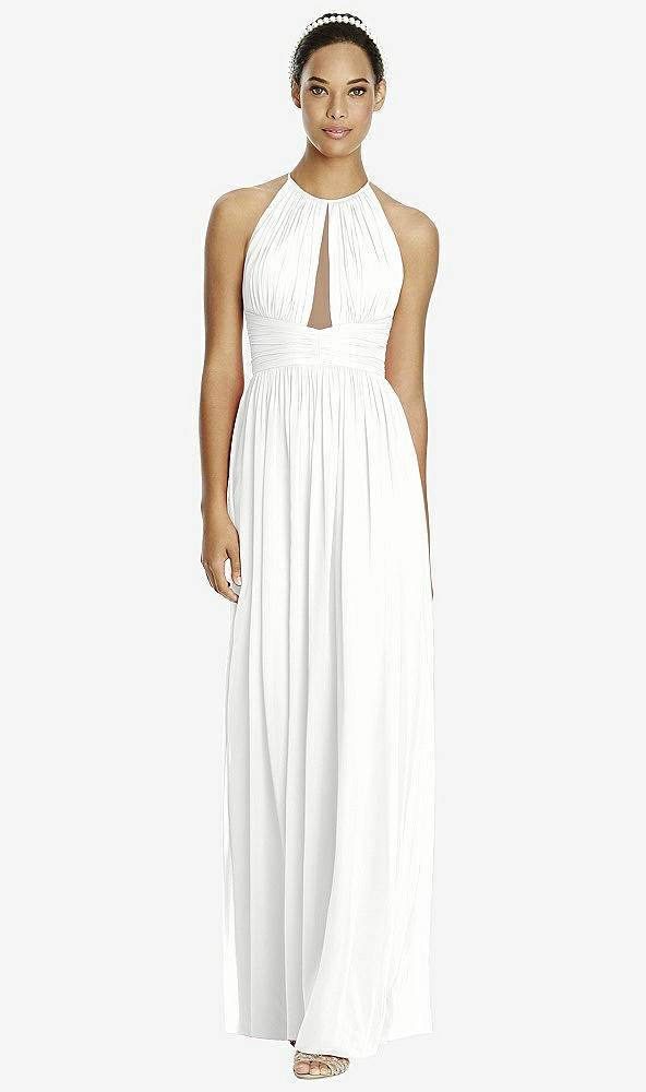 Front View - White & Dark Nude Studio Design Bridesmaid Dress 4518