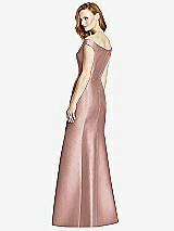 Rear View Thumbnail - Neu Nude Off-the-Shoulder V-Neck Satin Trumpet Gown