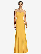 Front View Thumbnail - NYC Yellow Sweetheart Strapless Flared Skirt Maxi Dress