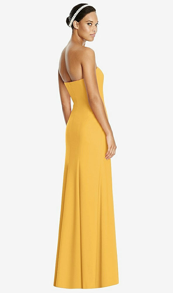 Back View - NYC Yellow Sweetheart Strapless Flared Skirt Maxi Dress