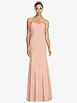 Front View Thumbnail - Pale Peach Sweetheart Strapless Flared Skirt Maxi Dress