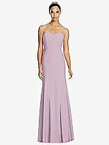 Front View Thumbnail - Suede Rose Sweetheart Strapless Flared Skirt Maxi Dress