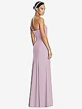 Rear View Thumbnail - Suede Rose Sweetheart Strapless Flared Skirt Maxi Dress