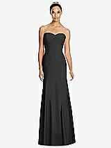Front View Thumbnail - Black Sweetheart Strapless Flared Skirt Maxi Dress