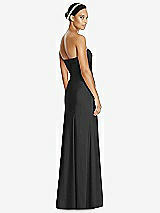 Rear View Thumbnail - Black Sweetheart Strapless Flared Skirt Maxi Dress