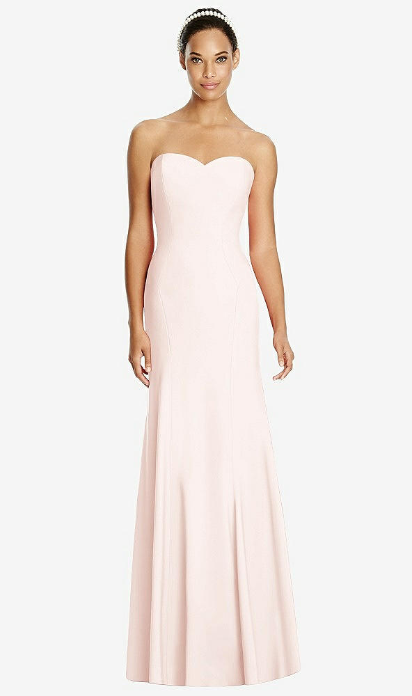Front View - Blush Sweetheart Strapless Flared Skirt Maxi Dress