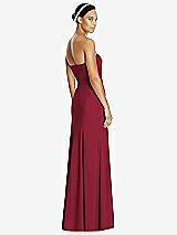 Rear View Thumbnail - Burgundy Sweetheart Strapless Flared Skirt Maxi Dress