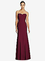 Front View Thumbnail - Cabernet Sweetheart Strapless Flared Skirt Maxi Dress