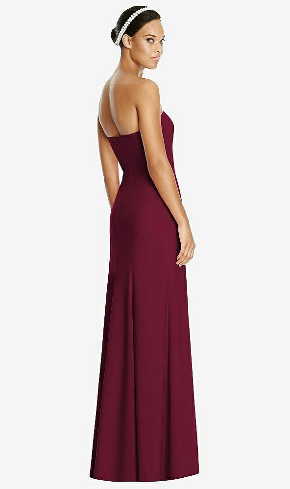 Back View - Cabernet Sweetheart Strapless Flared Skirt Maxi Dress