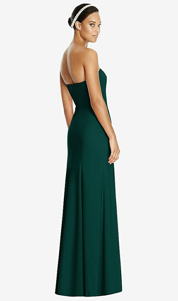 Back View - Evergreen Sweetheart Strapless Flared Skirt Maxi Dress