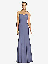 Front View Thumbnail - French Blue Sweetheart Strapless Flared Skirt Maxi Dress
