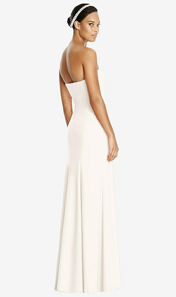 Back View - Ivory Sweetheart Strapless Flared Skirt Maxi Dress