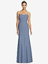 Front View Thumbnail - Larkspur Blue Sweetheart Strapless Flared Skirt Maxi Dress