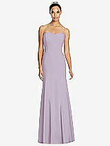 Front View Thumbnail - Lilac Haze Sweetheart Strapless Flared Skirt Maxi Dress
