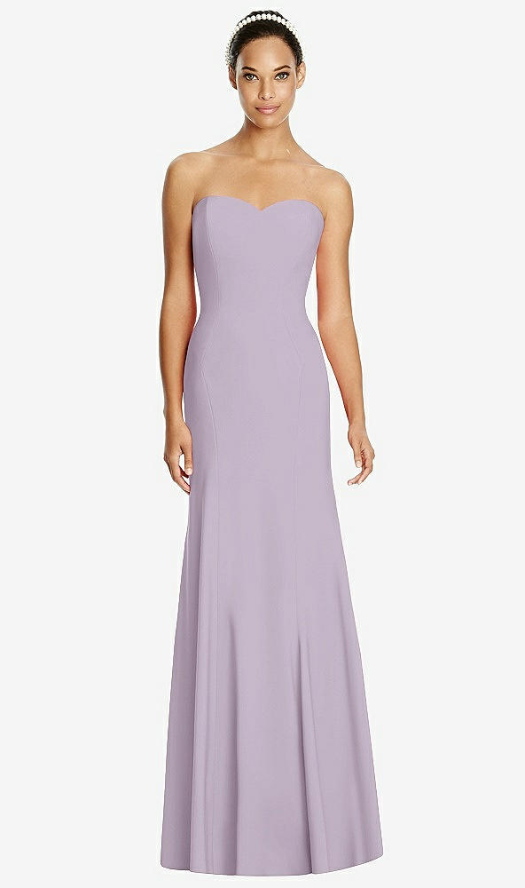 Front View - Lilac Haze Sweetheart Strapless Flared Skirt Maxi Dress