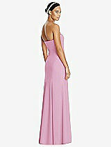 Rear View Thumbnail - Powder Pink Sweetheart Strapless Flared Skirt Maxi Dress