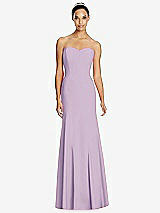 Front View Thumbnail - Pale Purple Sweetheart Strapless Flared Skirt Maxi Dress