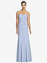 Front View Thumbnail - Sky Blue Sweetheart Strapless Flared Skirt Maxi Dress