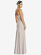 Rear View Thumbnail - Taupe Sweetheart Strapless Flared Skirt Maxi Dress