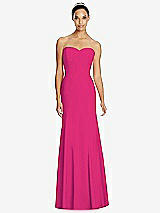Front View Thumbnail - Think Pink Sweetheart Strapless Flared Skirt Maxi Dress