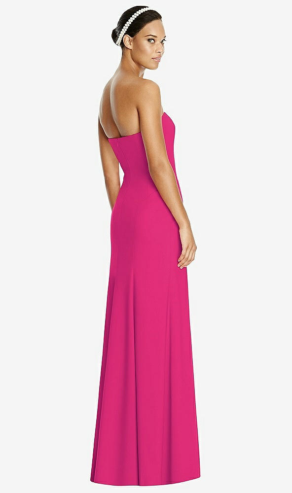 Back View - Think Pink Sweetheart Strapless Flared Skirt Maxi Dress