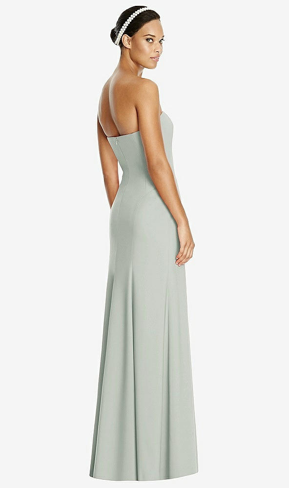 Back View - Willow Green Sweetheart Strapless Flared Skirt Maxi Dress