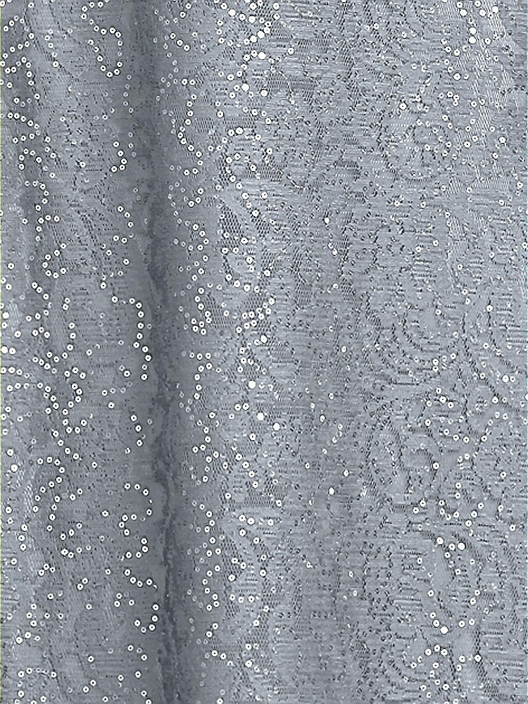 Front View - Platinum Sequin Lace Fabric by the Yard