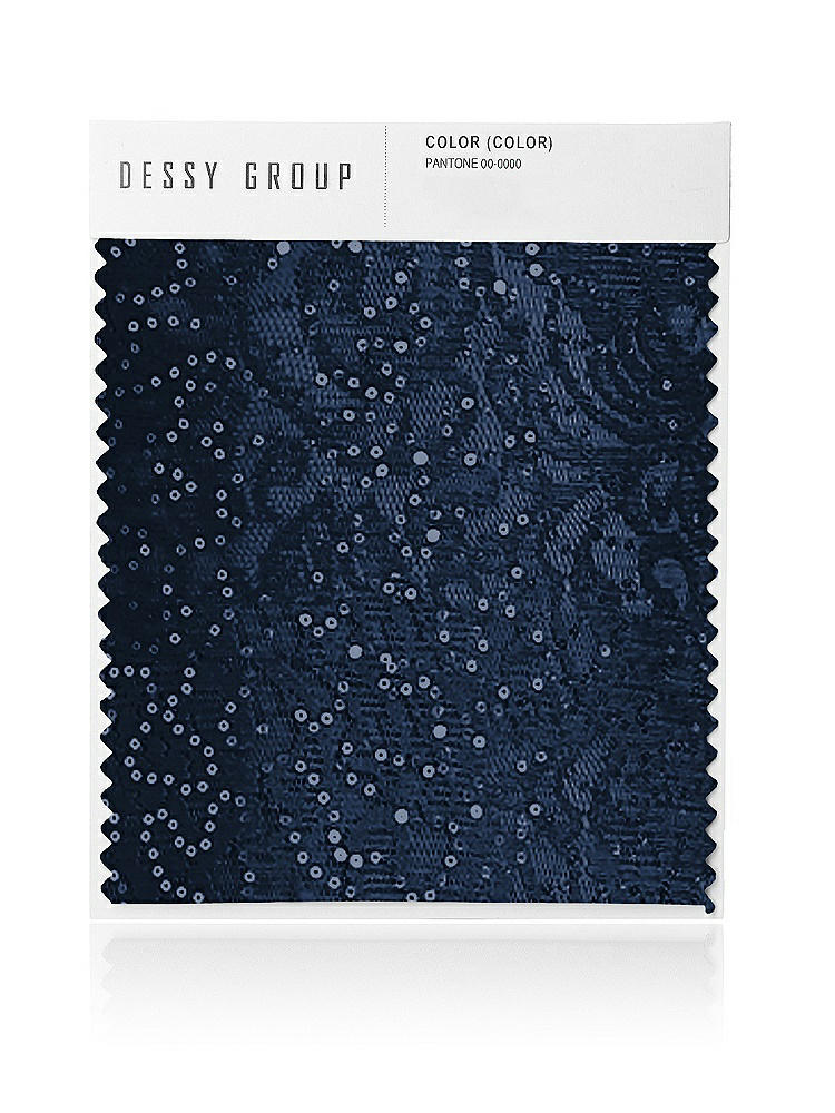 Front View - Midnight Navy Sequin Lace Swatch