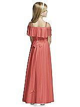 Rear View Thumbnail - Coral Pink Flower Girl Dress FL4053